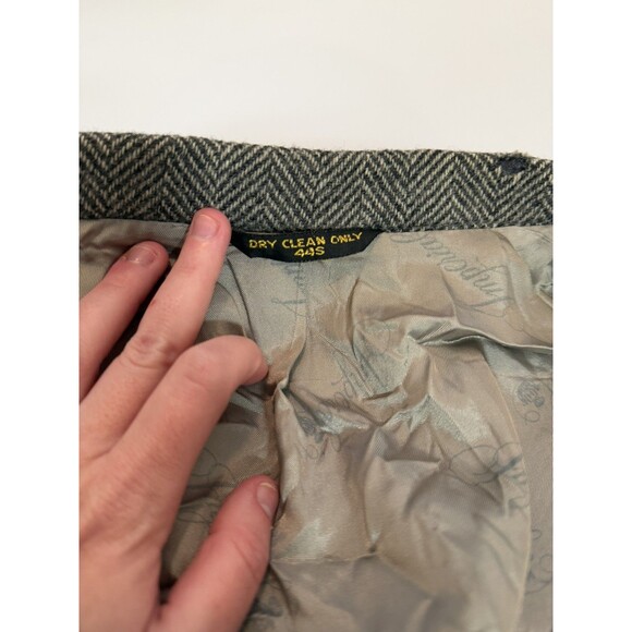 Vintage Haggar Imperial Herringbone Wool Blazer Elbow Patches USA - Picture 12 of 16